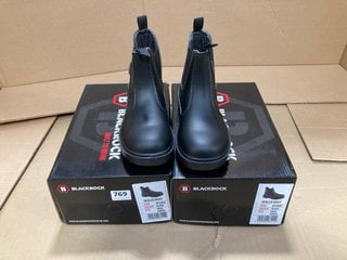 2 X BLACKROCK STEEL TOE PROTECTIVE DEALER BOOTS IN BLACK SIZE: 3: LOCATION - C16