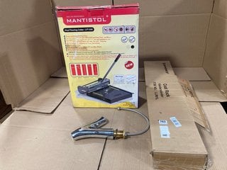 3 X ASSORTED ITEMS TO INCLUDE MANTISTOL 13'' VINYL FLOORING CUTTER MODEL: LVT - 330: LOCATION - C17