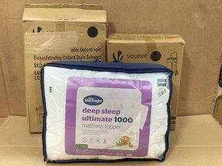 3 X ASSORTED HOUSE HOLD ITEMS TO INCLUDE SILENT NIGHT DOUBLE SIZE DEEP SLEEP MATTRESS TOPPER: LOCATION - D16