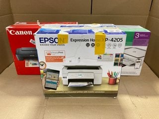 3 X ASSORTED HOME PRINTERS TO INCLUDE EPSON EXPRESSION HOME XP - 4205 HOME PRINTER: LOCATION - D11