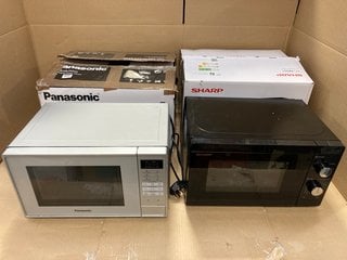 2 X ASSORTED SHARP AND PANASONIC MICROWAVES: LOCATION - D11