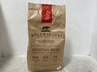 WOLFWORTHY ALL LIFE STAGES PUPPY ADULT & SENIOR BAG OF DRY DOG FOOD: LOCATION - A2