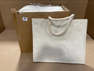 QTY OF MID COTTON ENVIRONMENTALLY FRIENDLY BAGS IN CREAM: LOCATION - A2