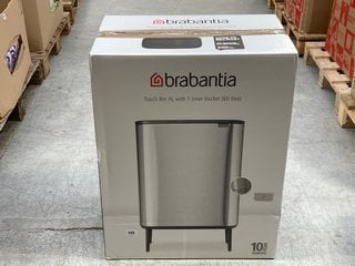 BRABANTIA TOUCH BIN HI WITH 1 INNER BUCKET (60L) IN FINGERPRINT PROOF MATT STEEL: LOCATION - AR3