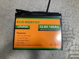 (COLLECTION ONLY) ECO-WORTHY 12.8V LITHIUM-ION PHOSPHATE BATTERY: LOCATION - BR8