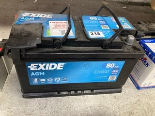 (COLLECTION ONLY) EXIDE AGM 12V BATTERY: LOCATION - BR8