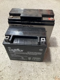 (COLLECTION ONLY) VERTEX MOTORCYCLE BATTERY TO INCLUDE YUCEL VALVE REGULATED LEAD-ACID TYPE BATTERY: LOCATION - BR8