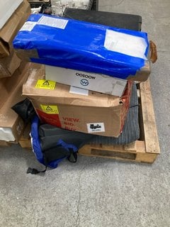 PALLET OF ASSORTED ITEMS TO INCLUDE MOOSOO ROBOT VACUUM CLEANER: LOCATION - B5 (KERBSIDE PALLET DELIVERY)