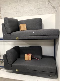 2 X INCOMPLETE CORNER SOFA ENDS IN GREY: LOCATION - B5