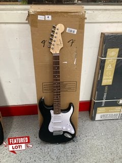 SQUIER BY FENDER STRATOCASTER ELECTRIC GUITAR IN BLACK AND WHITE - RRP: £129.99: LOCATION - A1