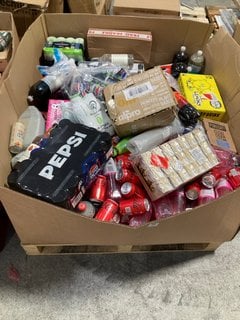 PALLET OF ASSORTED DRINKS TO INCLUDE PEPSI MAX 330ML CANS & QTY OF LUCOZADE ENERGY ZERO SUGAR PINK LEMONADE FLAVOUR: LOCATION - A4 (KERBSIDE PALLET DELIVERY)