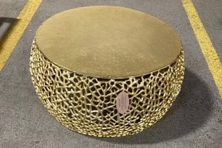 ROUND ABSTRACT LEAF COFFEE TABLE IN GOLD - RRP: £190: LOCATION - A4