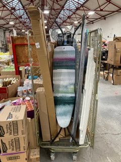 QTY OF ASSORTED ITEMS TO INCLUDE MINKY ERGO MINT PROZONE IRONING BOARD & VILEDA SOLAR RESISTANT CLOTHES AIRER: LOCATION - A2 (KERBSIDE PALLET DELIVERY)