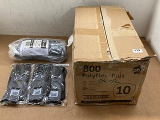 QTY OF POLYCO POLYFLEX PLUS SEAMLESS REUSABLE GLOVES IN BLACK/GREY - SIZE UK 10: LOCATION - J4