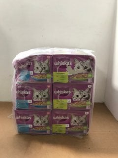 12 X 12 PACK OF WHISKAS CAT FOOD IN FISH FAVOURITES IN JELLY FLAVOUR - BBE: 22.07.2026 TO ALSO INCLUDE 12 X 12 PACK OF WHISKAS CAT FOOD IN MIXED MENU FLAVOUR - BBE: 21.07.2026: LOCATION - J7