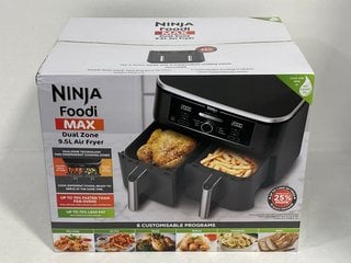 NINJA FOODI MAX DUAL ZONE 9.5L AIR FRYER IN BLACK MODEL: AF400UK - RRP £169: LOCATION - FRONT BOOTH