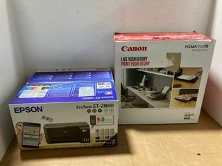 EPSON ECOTANK ET-2860 HOME PRINTER IN BLACK TO ALSO INCLUDE CANON PIXMA TS705A WIRELESS PRINTER IN BLACK: LOCATION - J12