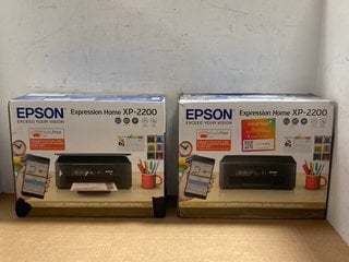 2 X EPSON EXPRESSION HOME XP-2200 HOME PRINTERS IN BLACK: LOCATION - J14