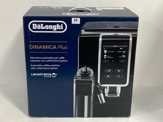 DELONGHI DINAMICA PLUS AUTOMATIC BEAN TO CUP COFFEE MACHINE IN BLACK MODEL: ECAM370.70.SB - RRP £599: LOCATION - FRONT BOOTH