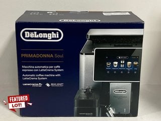 DELONGHI PRIMADONNA SOUL AUTOMATIC BEAN TO CUP COFFEE MACHINE MODEL: ECAM610.75MB - RRP £899: LOCATION - FRONT BOOTH