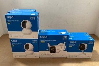 4 X TAPO PAN/TILT 1080P HOME SECURITY WI-FI CAMERAS TO ALSO INCLUDE 2 X TAPO HOME SECURITY 1080P WI-FI CAMERA TO INCLUDE TAPO 2K OUTDOOR SECURITY WIFI CAMERAS: LOCATION - J19