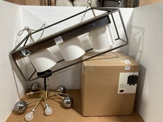 3 X JOHN LEWIS & PARTNERS ITEMS TO INCLUDE JOHN LEWIS & PARTNERS HELIX RIBS 4 LIGHT CEILING LIGHT: LOCATION - I14