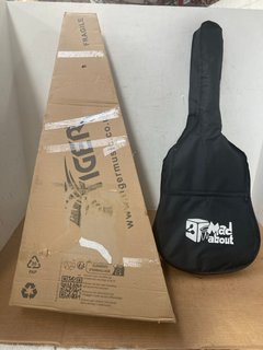 MAD ABOUT GUITARS CLASSIC DARK RED GUITAR TO INCLUDE TIGER ACG1-BK SMALL BODY ACCOUSTIC GUITAR IN BLACK: LOCATION - I10