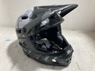 BELL MATTE/GLOSS BLACK CAMO SUPER DH MOTORBIKE HELMET - RRP £198: LOCATION - I5