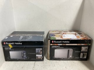 RUSSELL HOBBS MICROWAVE OVEN IN GREY - MODEL RHM1731G TO INCLUDE RUSSELL HOBBS MICROWAVE OVEN IN BLACK - MODEL RHM2076B: LOCATION - I4