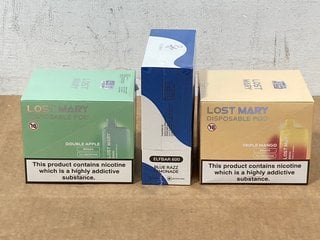 3 X BOXES OF VAPES TO INCLUDE BOX OF 10 DISPOSABLE ELFBARS (20MG) - 600 PUFFS IN BLUE RAZZ LEMONADE FLAVOUR - BBE: 10.08.2026 (PLEASE NOTE: 18+YEARS ONLY. ID MAY BE REQUIRED): LOCATION - E0