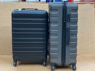 JOHN LEWIS & PARTNERS 4 WHEELED HARD SHELL MEDIUM SUITCASE N BLACK TO ALSO INCLUDE JOHN LEWIS & PARTNERS 4 WHEELED HARD SHELL LARGE SUITCASE IN CHARCOAL: LOCATION - H1