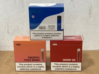 3 X BOXES OF VAPES TO INCLUDE BOX OF 10 SKE CRYSTAL BAR DISPOSABLE VAPES (20MG) - 600 PUFFS IN PINEAPPLE PEACH MANGO FLAVOUR - BBE: 23.07.2026 (PLEASE NOTE: 18+YEARS ONLY. ID MAY BE REQUIRED): LOCATI