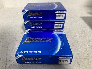 4 X BOXES OF 12 SRIXON AD333 GOLF BALLS IN PURE WHITE: LOCATION - H16