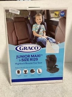 GRACO JUNIOR MAXI I-SIZE R129 HIGHBACK BOOSTER CAR SEAT IN BLACK: LOCATION - H16