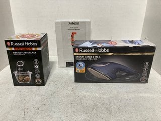 3 X ELECTRICAL APPLIANCES TO INCLUDE RUSSELL HOBBS DESIRE MINI CHOPPER IN MARTT BLACK: LOCATION - H16