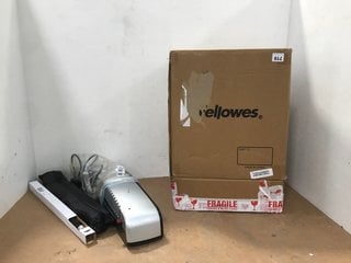 6 X HOUSEHOLD ITEMS TO INCLUDE FELLOWES PAPER SHREDDER IN BLACK: LOCATION - E14