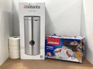 5 X HOUSEHOLD ITEMS TO INCLUDE BRABANTIA 30 LITRE TOUCH BIN IN MATT BLACK: LOCATION - E13