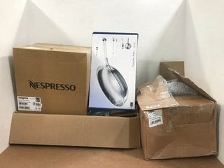 5 X KITCHEN ITEMS TO INCLUDE NESPRESSO MAGIMIX VERTUO & AEROCCINO COFFEE MACHINE IN BLACK: LOCATION - E12