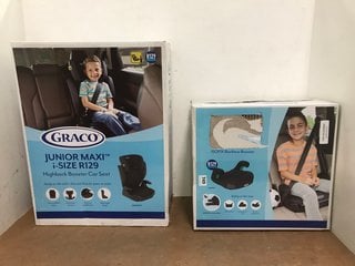 GRACO JUNIOR MAXI I-SIZE R129 HIGHBACK BOOSTER CAR SEAT IN BLACK TO ALSO INCLUDE GRACO BOOSTER MAX R129 ISOFIX BACKLESS BOOSTER SEAT IN BLACK: LOCATION - E12