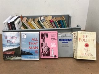 QTY OF BOOKS TO INCLUDE HILLBILLY ELEGY BOOK BY J.D. VANCE: LOCATION - E11