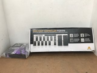 MIDI FOOT CONTROLLER FCB1010 WITH 2 EXPRESSION PEDALS TO ALSO INCLUDE ON STAGE SOUNDS ROUND MICROPHONE STAND IN BLACK: LOCATION - E9