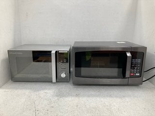 RUSSELL HOBBS COMPACT DIGITAL MICROWAVE OVEN IN SILVER TO ALSO INCLUDE TOSHIBA DIGITAL SOLO MICROWAVE OVEN IN BLACK: LOCATION - E8