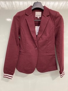 ICHI WOMENS IXKATE BLAZER IN PORT ROYALE - SIZE UK XS: LOCATION - E7