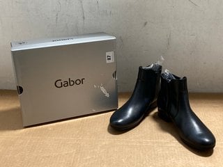 GABOR WOMENS LEATHER ANKLE BOOTS IN NAVY - SIZE UK 4.5 - RRP £110: LOCATION - J3