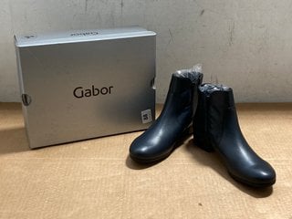 GABOR WOMENS LEATHER ANKLE BOOTS IN NAVY - SIZE UK 5.5 - RRP £110: LOCATION - J3