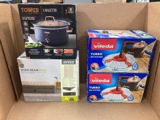 4 X HOUSEHOLD ITEMS TO INCLUDE TOWER ROSE GOLD EDITION 6.5 LITRE SLOW COOKER IN GREY: LOCATION - E3