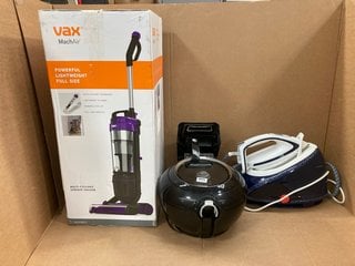 3 X ELECTRICAL APPLIANCES TO INCLUDE VAX MACH AIR POWERFUL LIGHTWEIGHT FULL SIZE UPRIGHT VACUUM CLEANER - MODEL: UCA1GEV1: LOCATION - E2