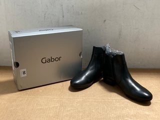 GABOR WOMENS LEATHER ANKLE BOOTS IN BLACK - SIZE UK 5.5 - RRP £110: LOCATION - J3