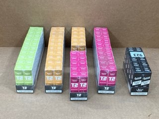 6 X BOXES OF T2 VAPE E-LIQUIDS IN VARIOUS FLAVOURS TO INCLUDE BOX OF 20 T2 6MG E LIQUID IN DRAGON FRUIT FLAVOUR (PLEASE NOTE: 18+YEARS ONLY. ID MAY BE REQUIRED): LOCATION - E0