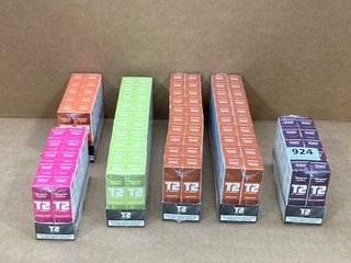 6 X BOXES OF T2 VAPE E-LIQUIDS IN VARIOUS FLAVOURS TO INCLUDE BOX OF 20 T2 6MG E LIQUID IN PASSIONFRUIT FLAVOUR (PLEASE NOTE: 18+YEARS ONLY. ID MAY BE REQUIRED): LOCATION - E0